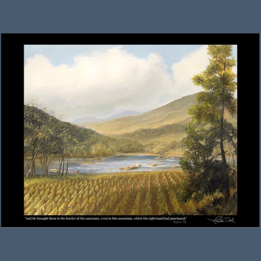 Three Wooden Crosses - Blue Ridge Panel - Fine Art Poster